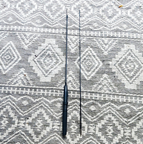 Black piece fishing rod pole - black, 2-piece